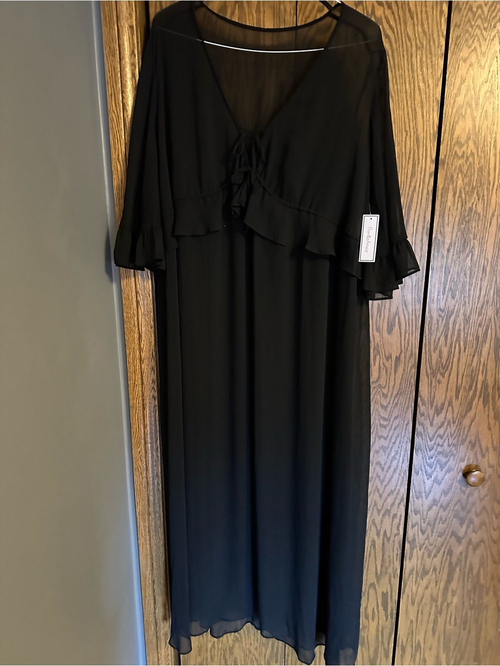 NWT WOMENS SZ 14 Premier Amour black sheer maxi dress
